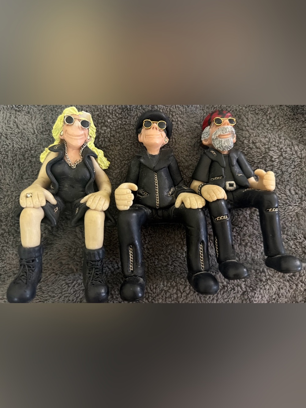 Vintage Biker Shelf Sitter Figurines Diana Manning